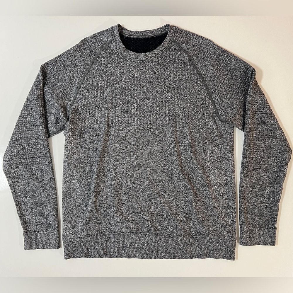 Lululemon Men’s Engineered Warmth Crewneck Sweater Black/White/Grey Size Large